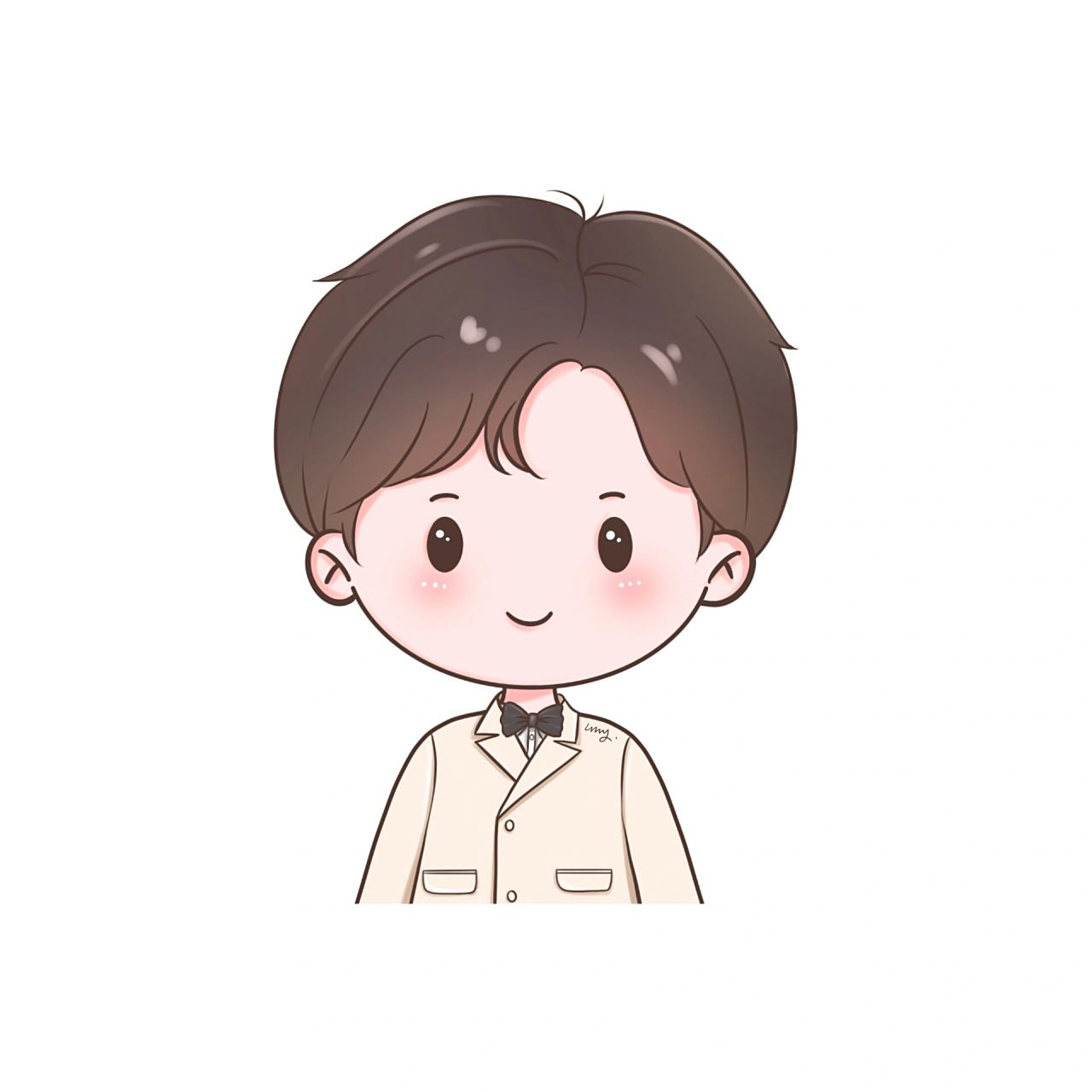 男生西装小头像/简笔卡通可爱