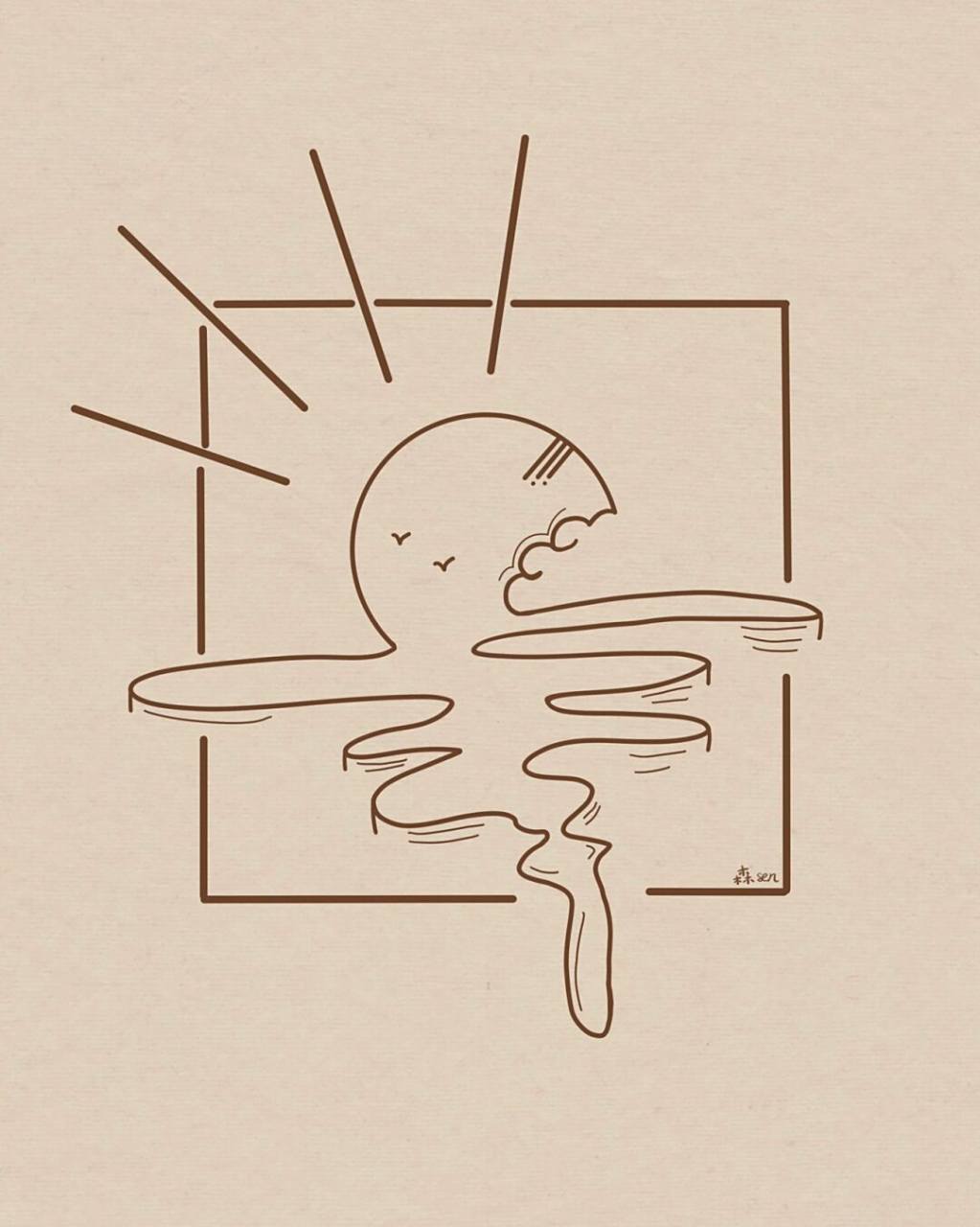 黑白装饰画简笔画|附过程 简单好学!