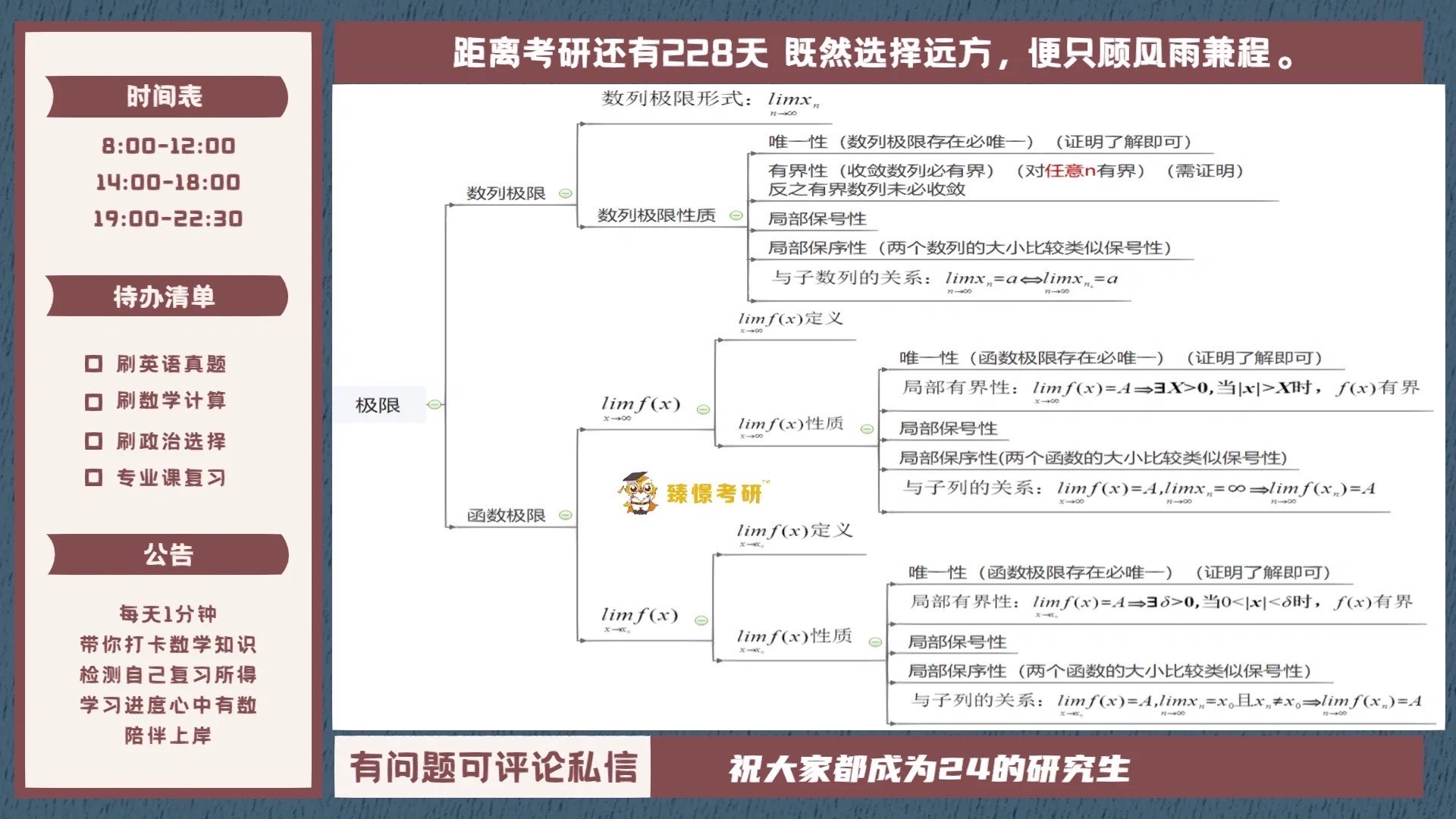 极限理论知识思维导图