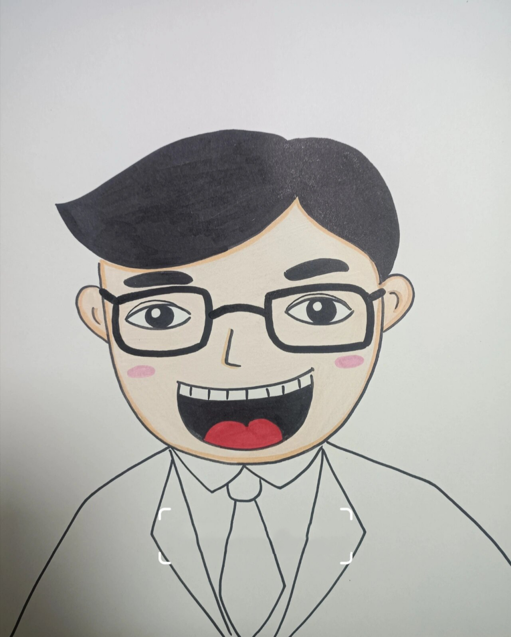 创意美术《我心中的爸爸》儿童画 1,工具材料: 马克笔,勾线笔,卡纸 2