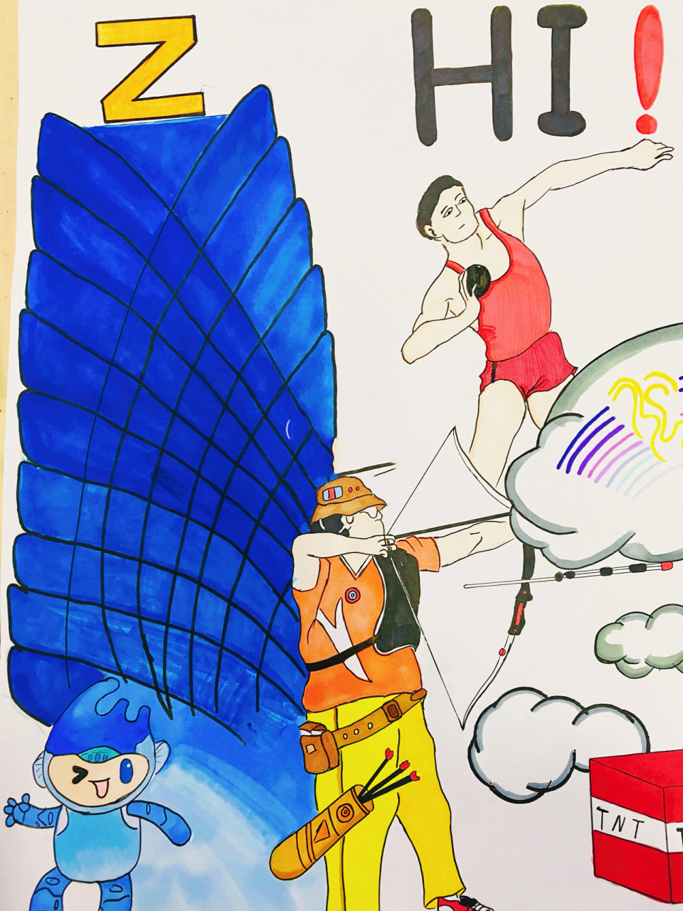 原创/杭州亚运会主题画/喜迎亚运/运动会5 97所画作品已参赛,请勿