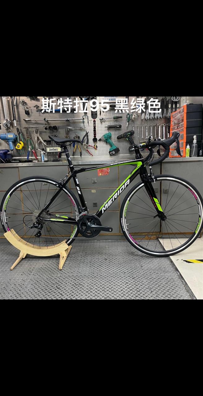 美利达斯特拉95黑绿色请鉴赏.#公路自行车