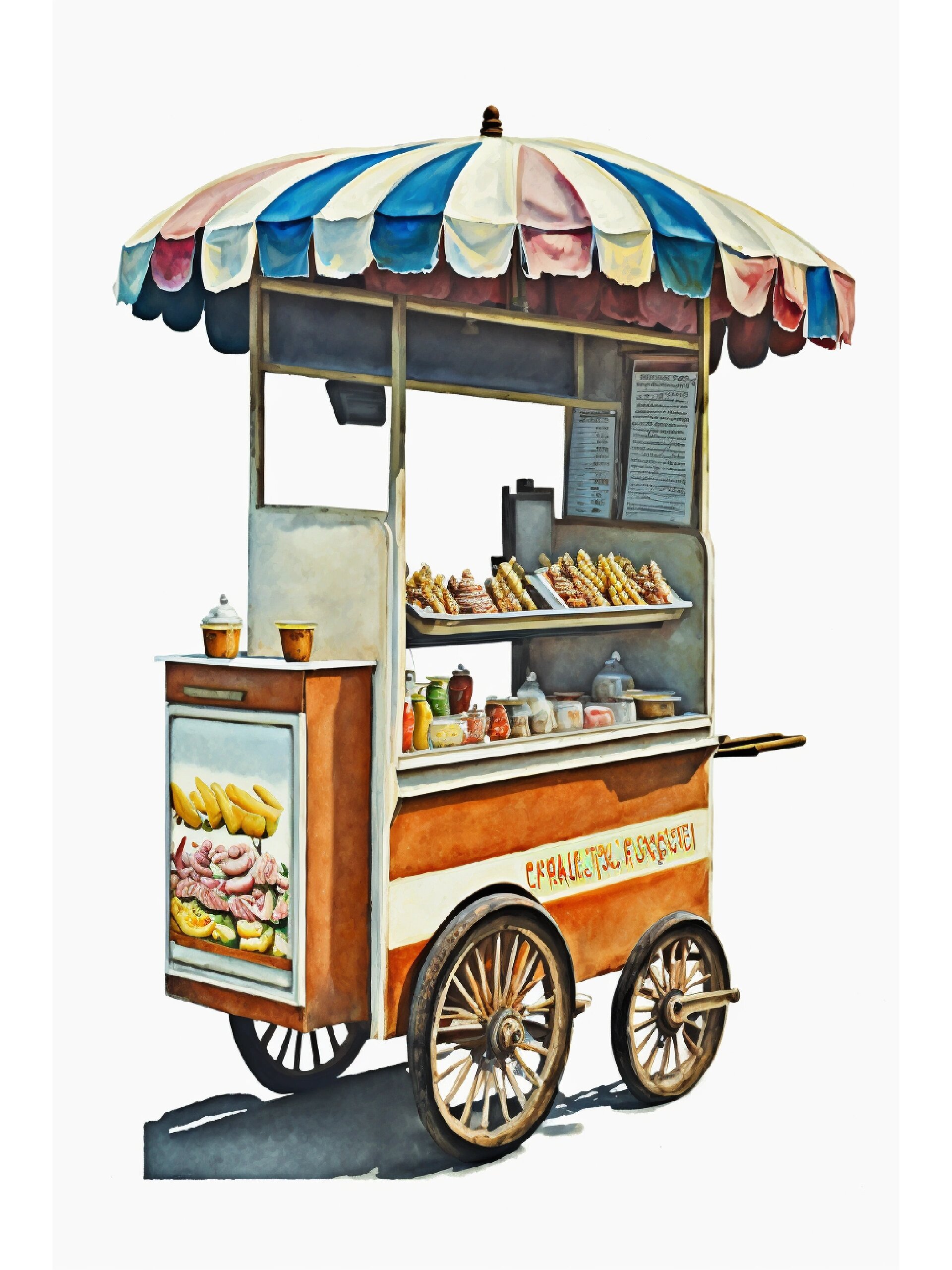 美术生绘画素材1000集:小吃摆摊车集合