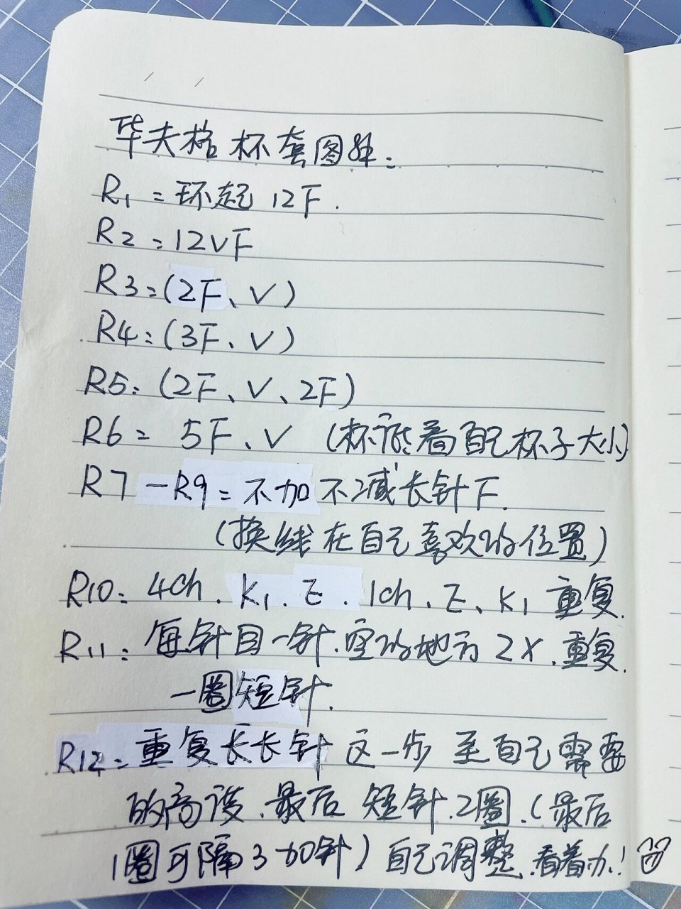 水杯套图解/钩针华夫格杯套(附图解分享) 颜色很复古 照片拍不出来