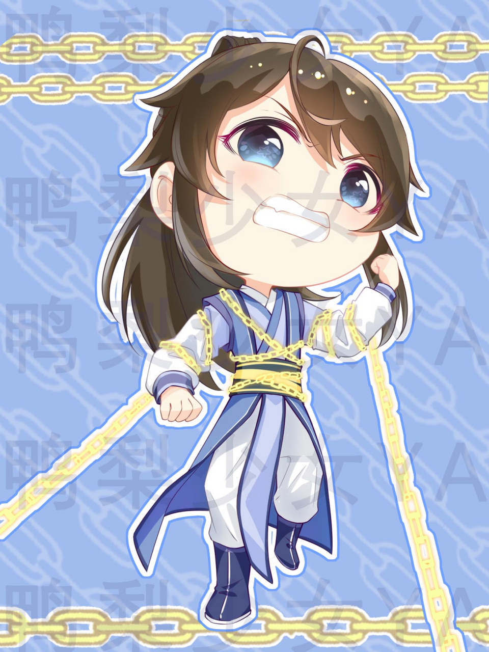 被锁链缠住的样子怎么有点…画风不对 呜呜呜可以拿原图哦!