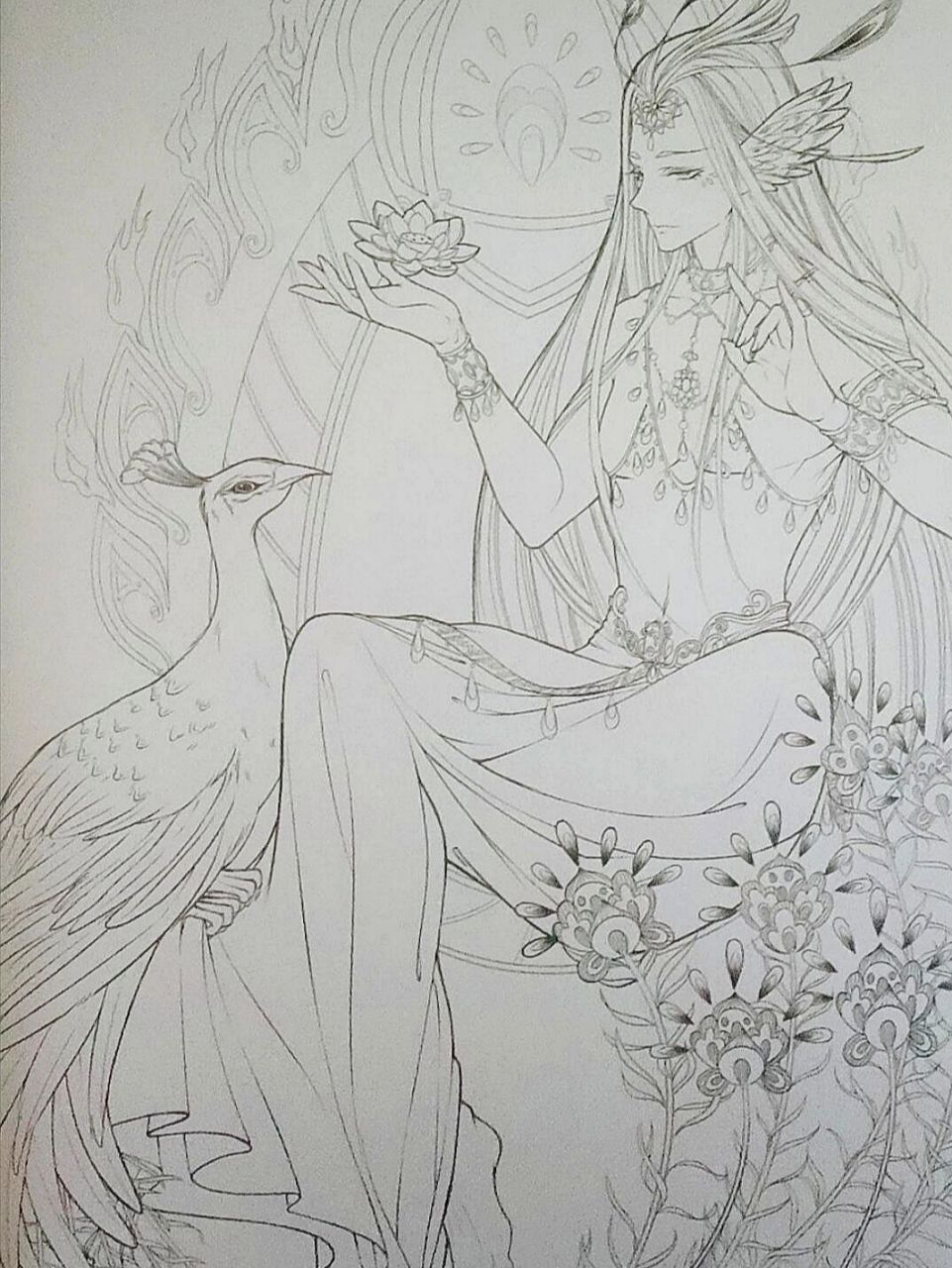 山海经.梦神引→狂鸟涂色     《山海经 .