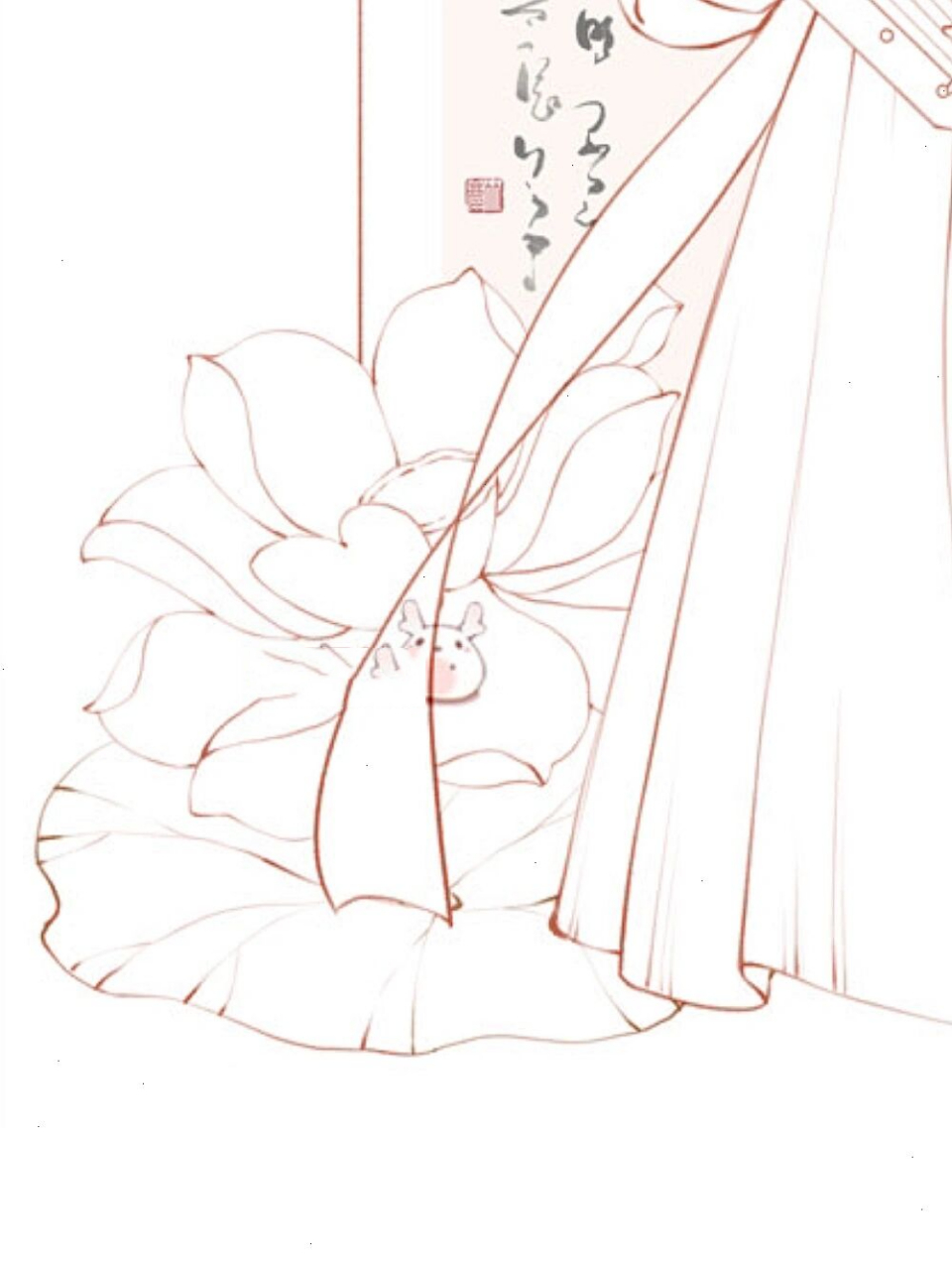 古风q萌小女孩 |线稿