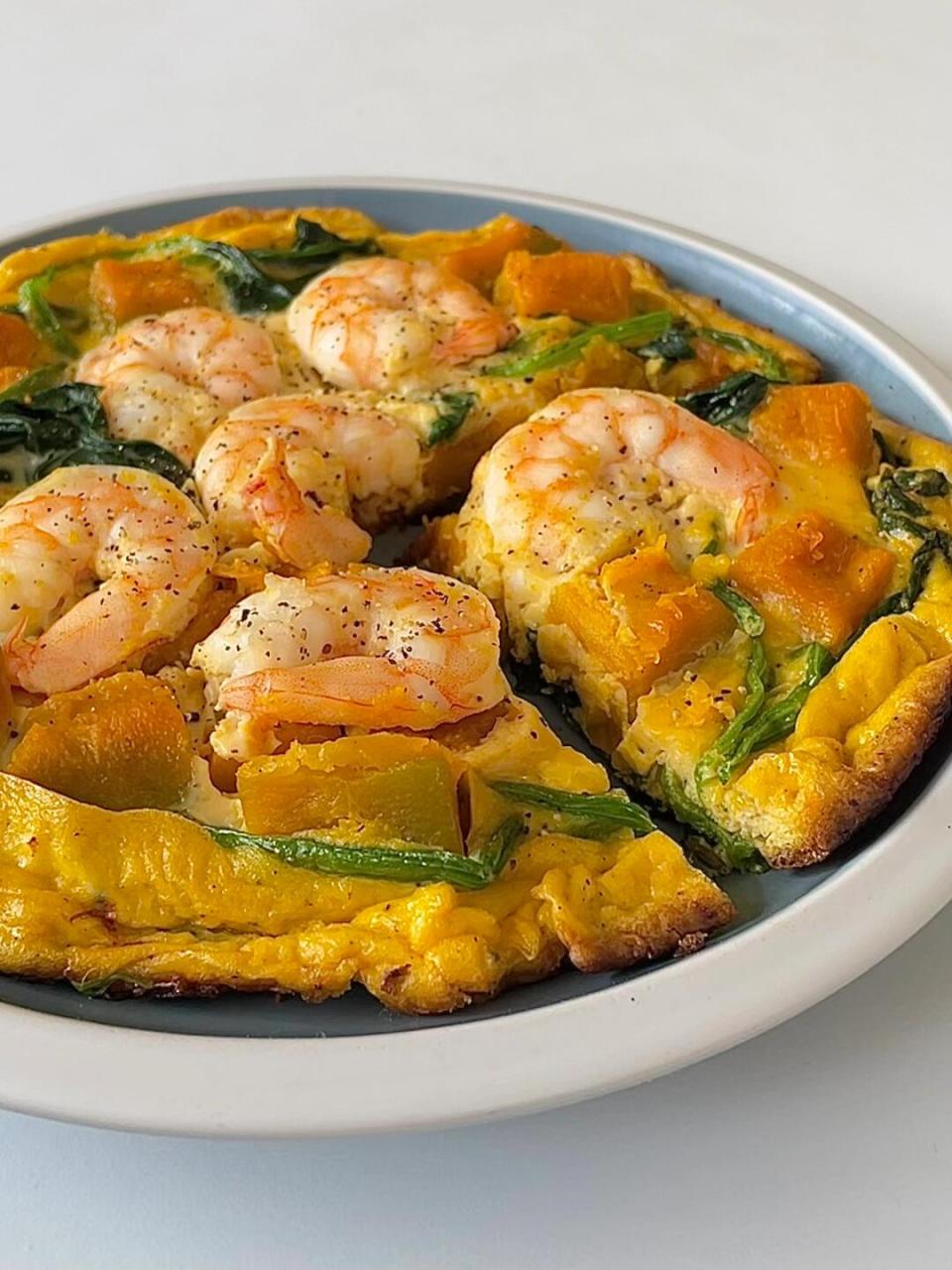 400kcal减脂餐丨虾仁菠菜南瓜蛋饼 97低卡加料鸡蛋饼很难不爱!