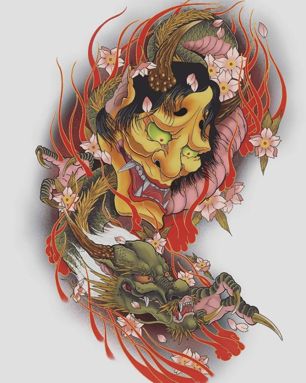 传统纹身手稿分享 适合花臂