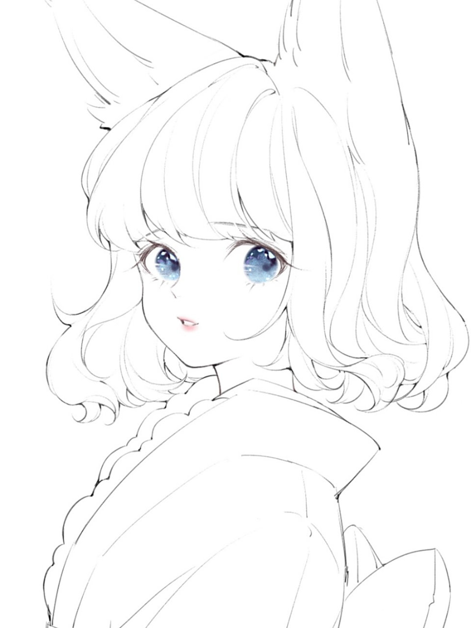 绘画素材99超清晰的动漫人物线稿～ 每日分享绘画素材93