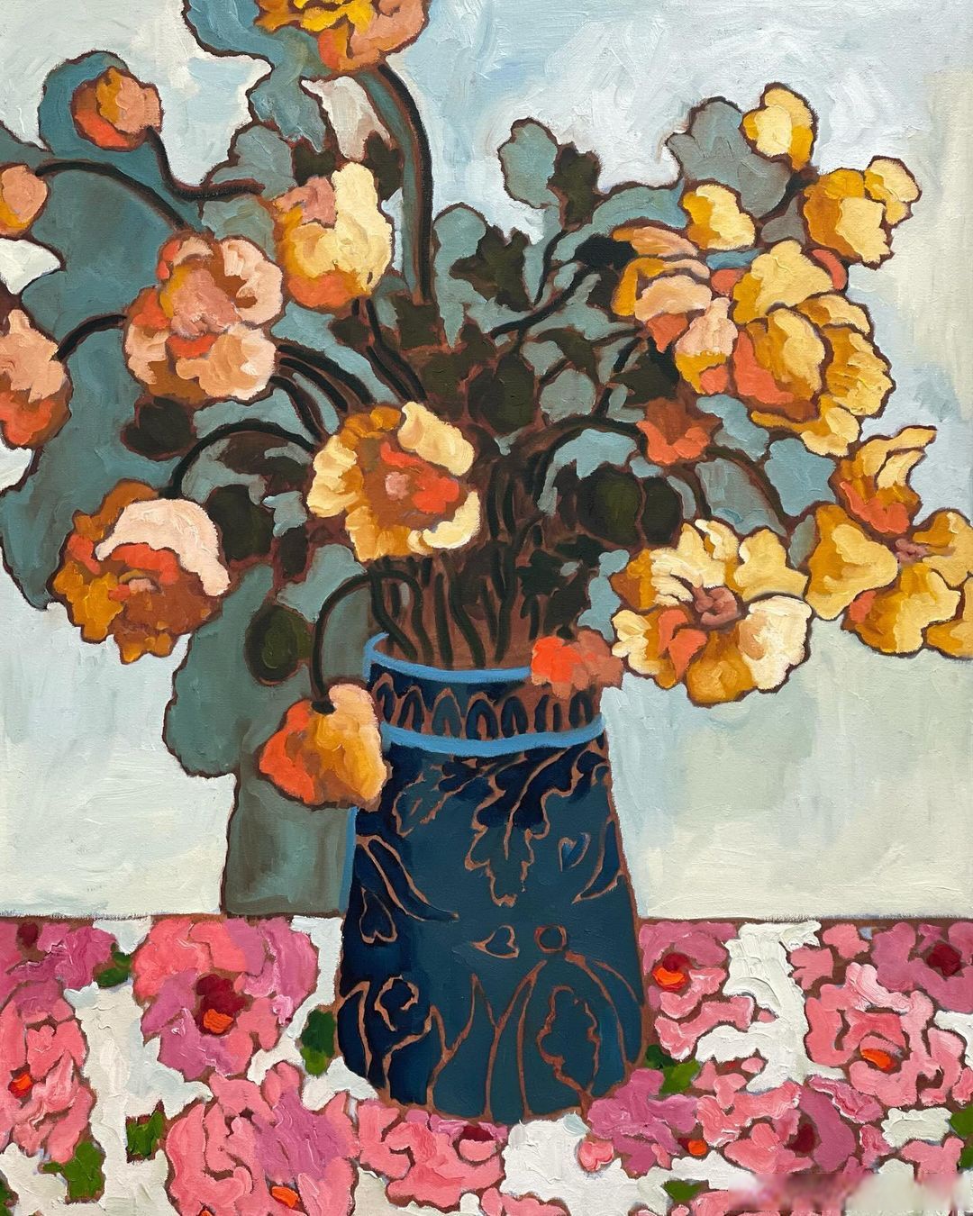 画家露西拉·森特纳笔下的花瓶