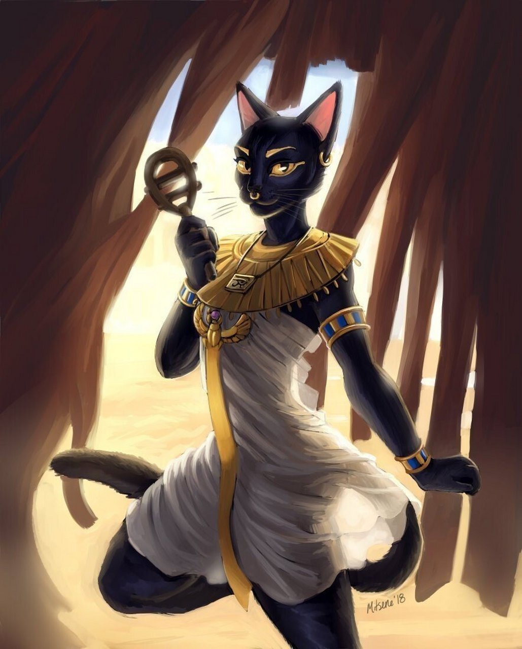 古埃及的猫女神 bastet 芭斯特 在最古老的神话中,芭丝特本来是拥有