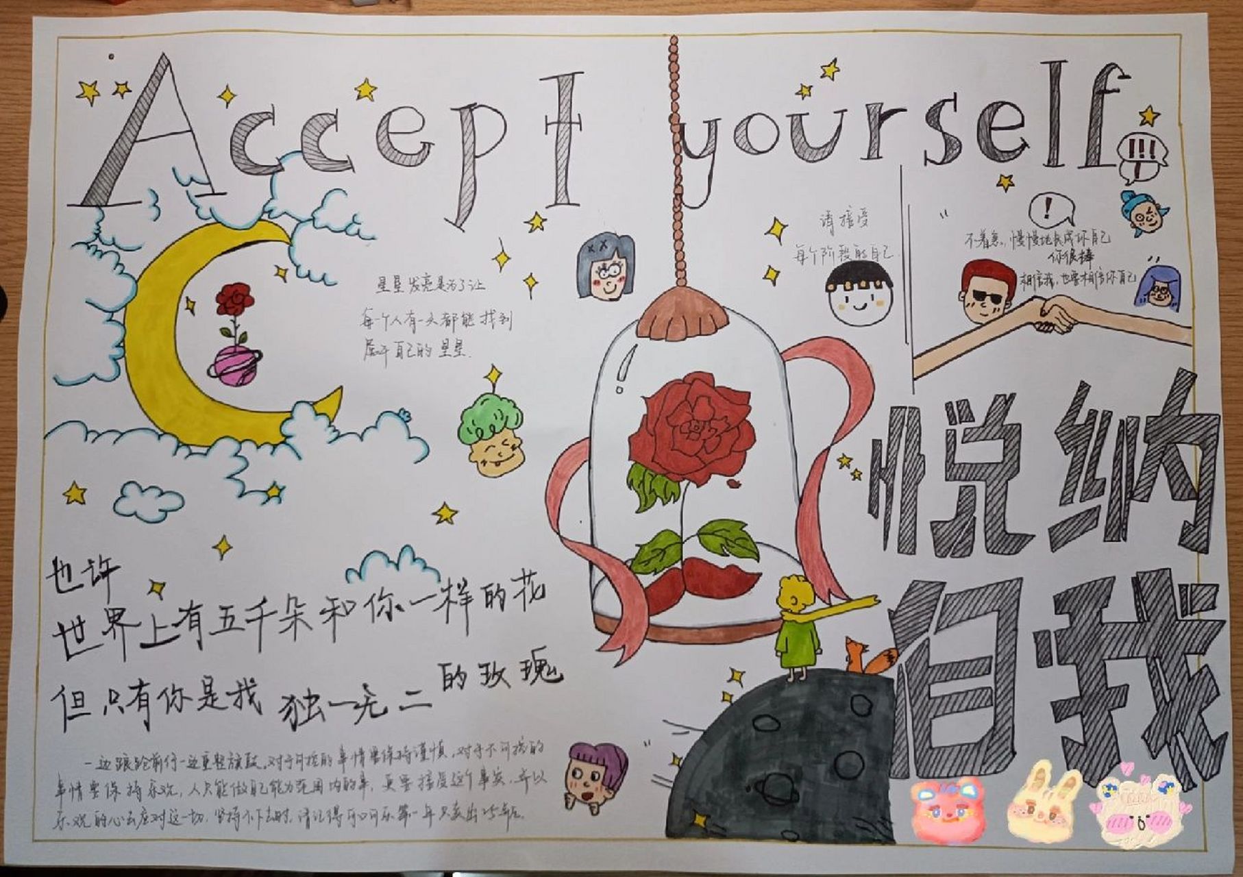 心理健康手抄报·悦纳自我 悦纳自我是心理健康的表现.