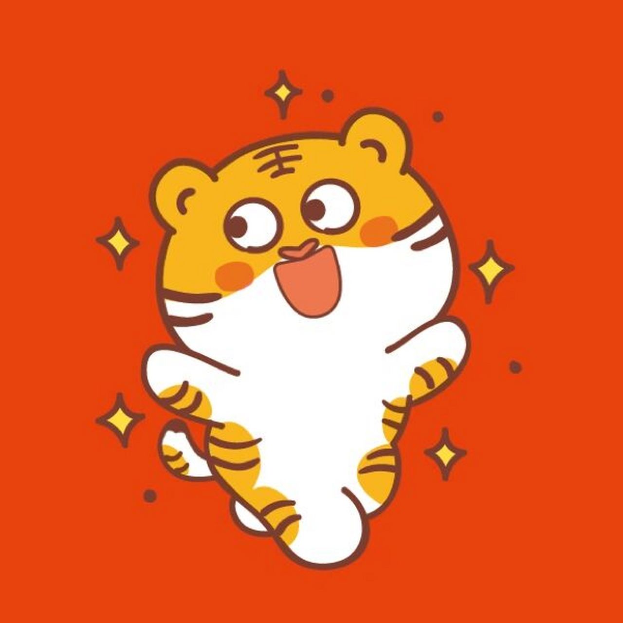 小老虎头像分享虎萌萌ip 卡通形象 虎年暴富壁纸手机壳插画小老虎 祝