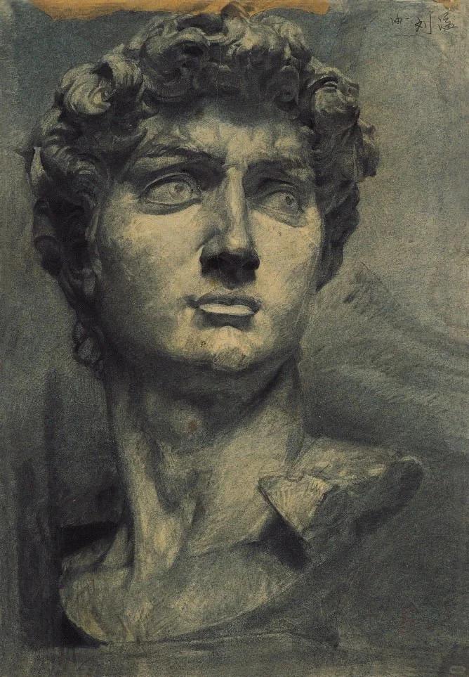 不同画家画的大卫 第一张:喻红 第二张:徐冰 第三张:刘溢 第四张