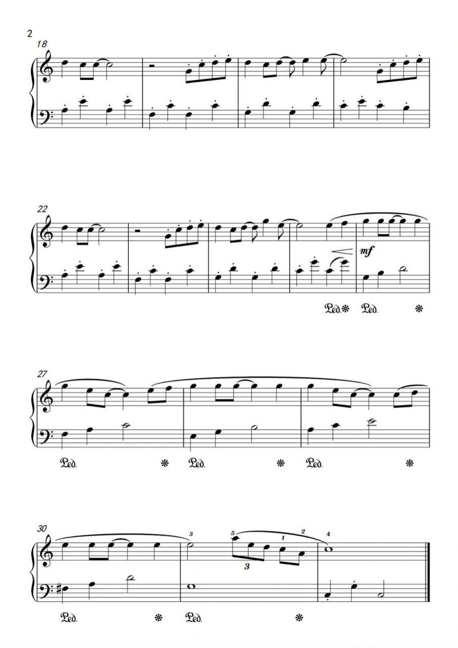 《菊次郎的夏天》简易版钢琴谱