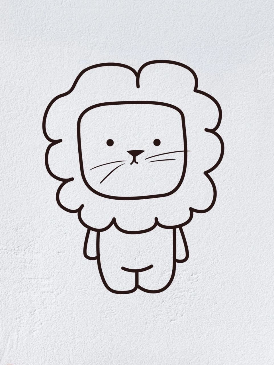 动物简笔画之可爱的狮子(内附过程图)