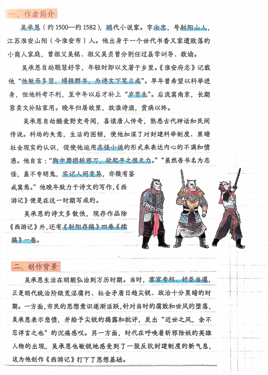 西游记历史写作背景图片