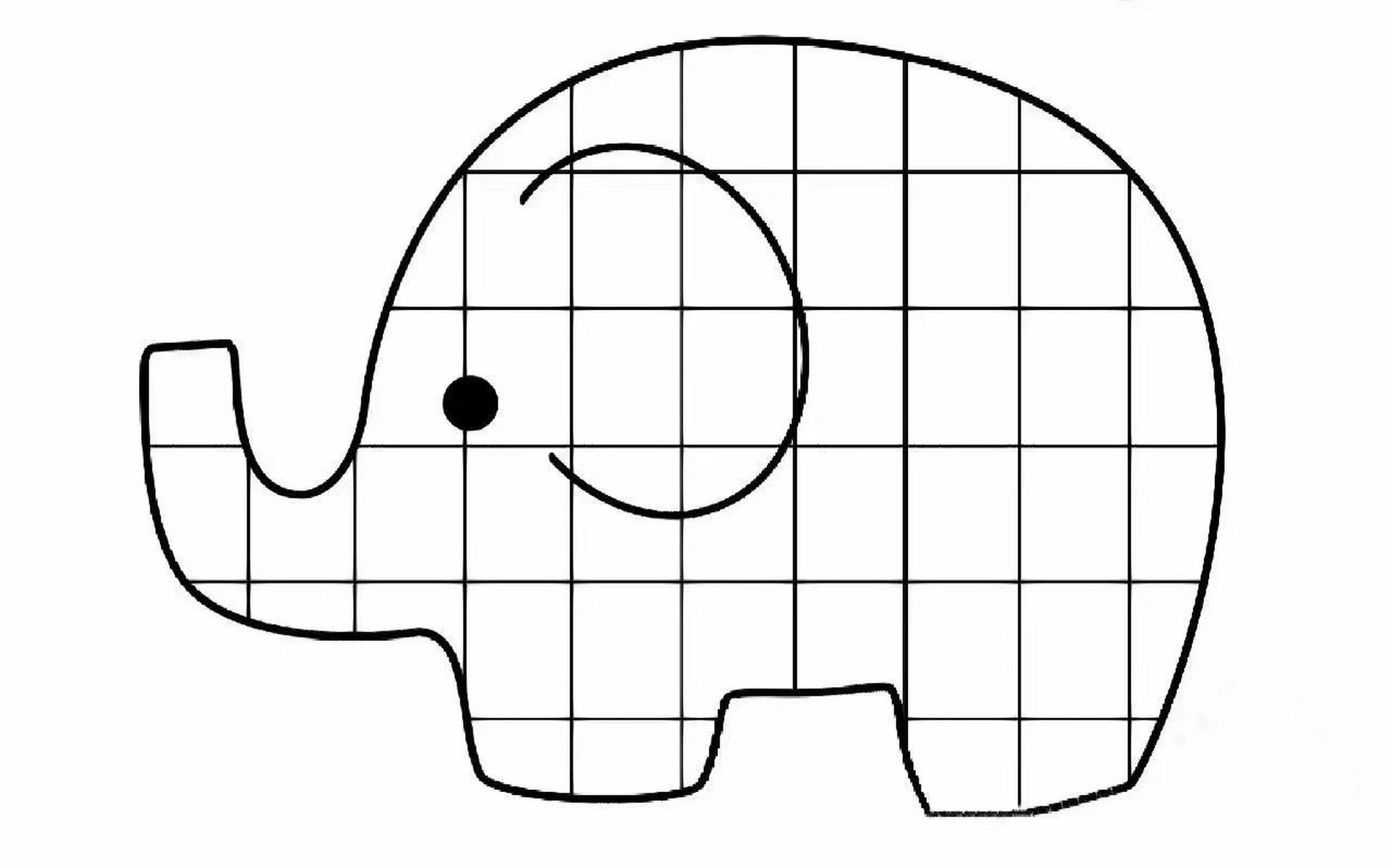 可爱的格子画涂色