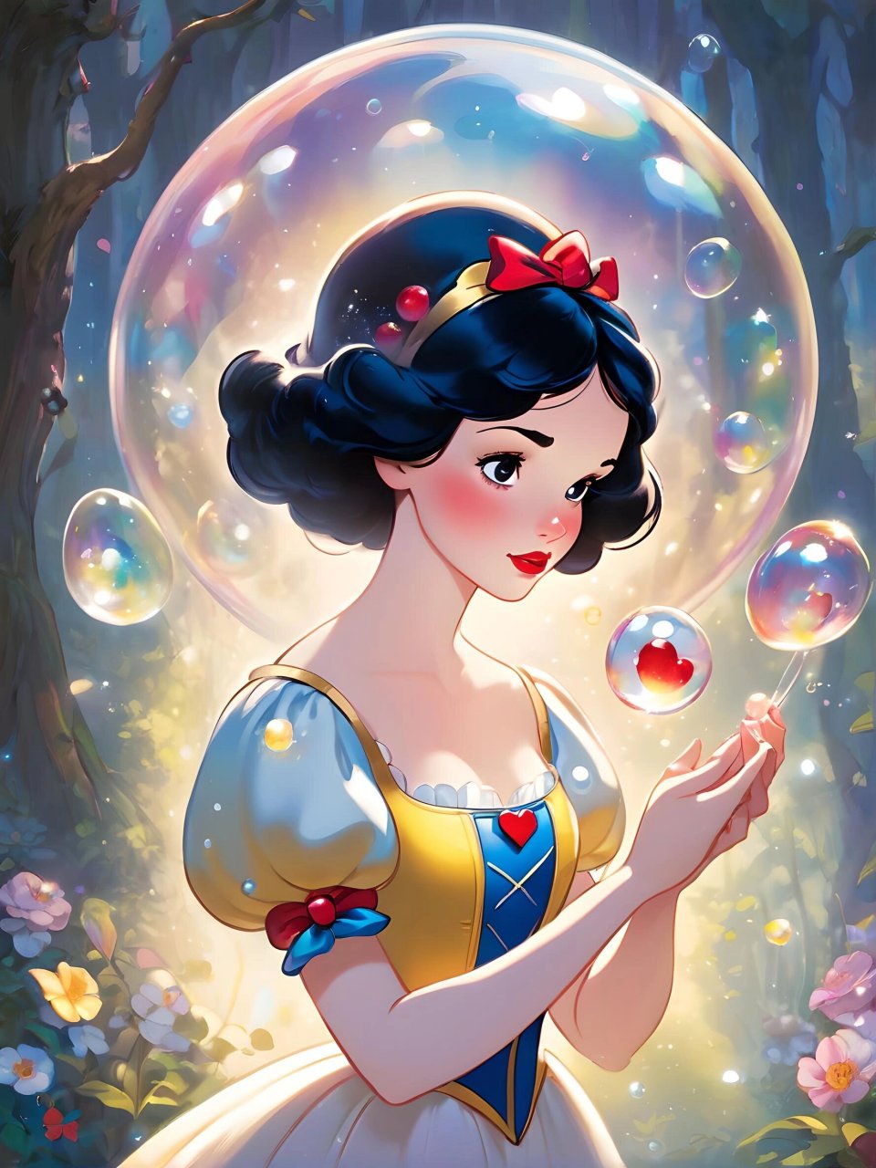 94 今天我偶然翻到了一张超级梦幻的白雪公主插画,那个经典的迪士尼