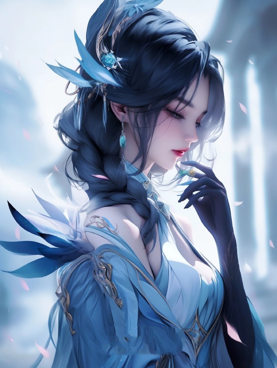 云霓雀翎丨虞姬二创清冷美人82高清壁纸分享