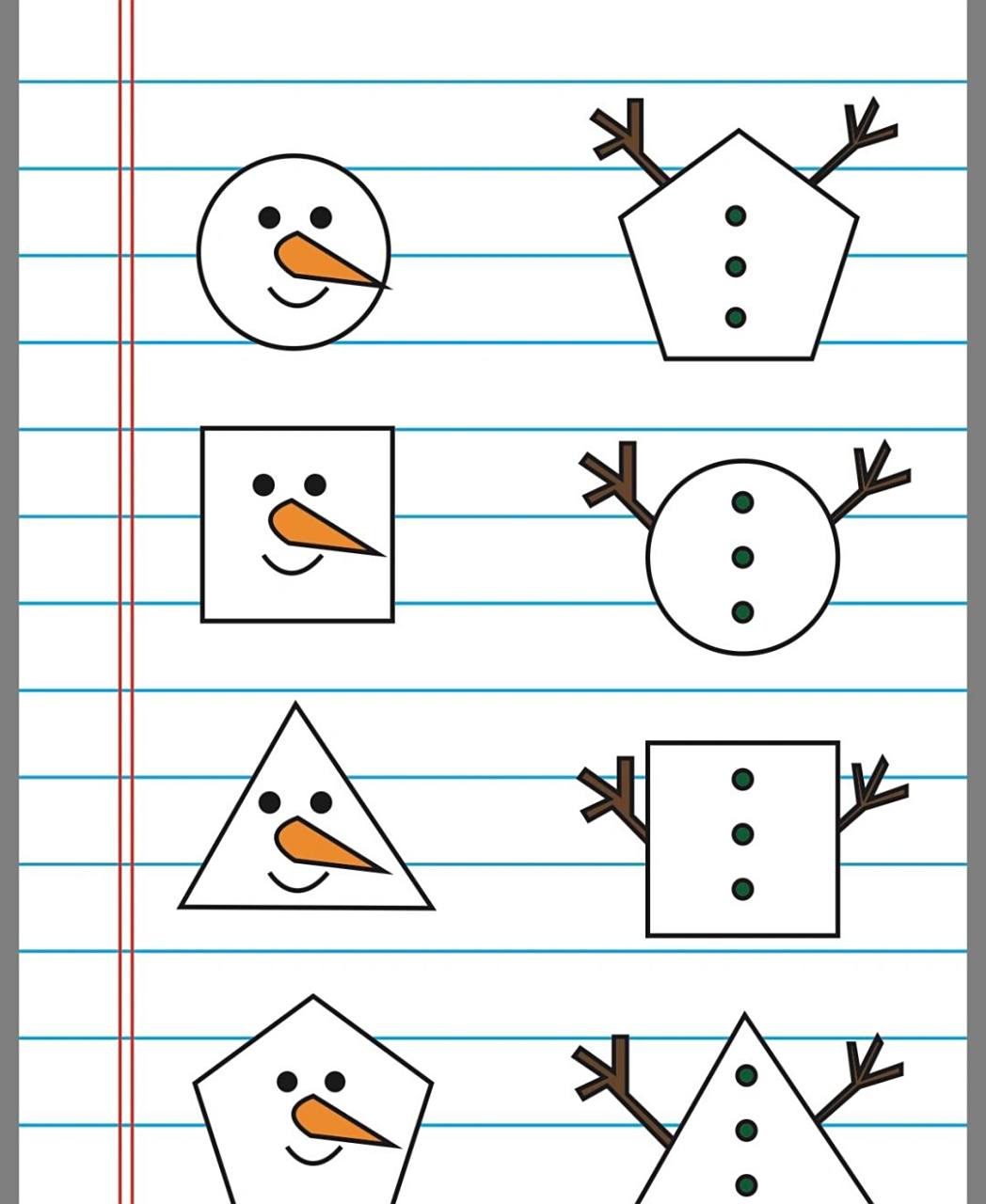 幼儿园可爱的形状配对 幼儿园形状配对连线,适合小班孩子 #幼儿园