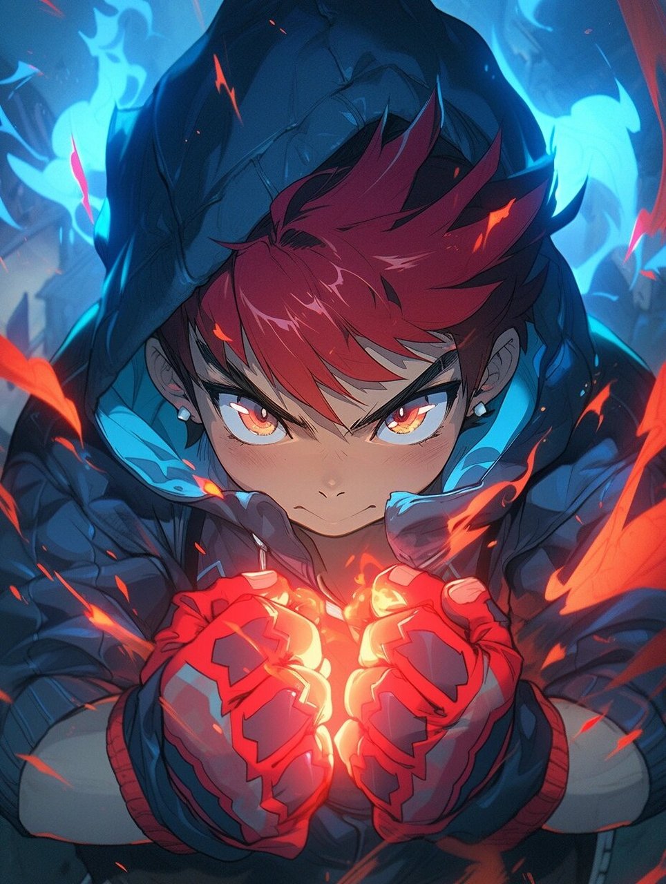 mj|火焰少年头像壁纸分享 附咒语 谁能拒绝一个敢玩火的少年呢?