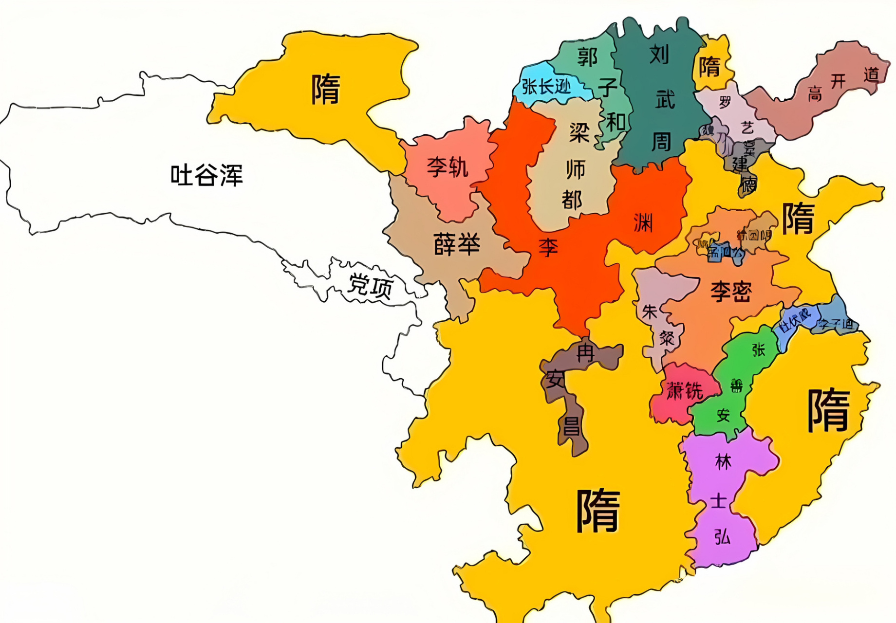 一张图让你看清隋朝末年的形式图 一张图让你看清隋朝末年的形式图