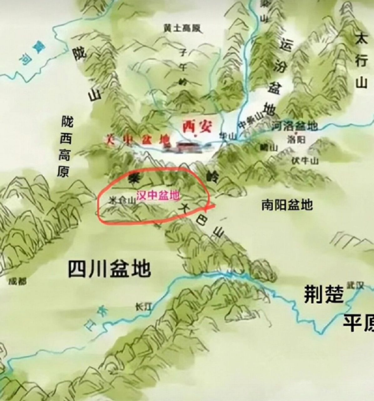 汉中盆地为什么如此重要,看看地图就知道了