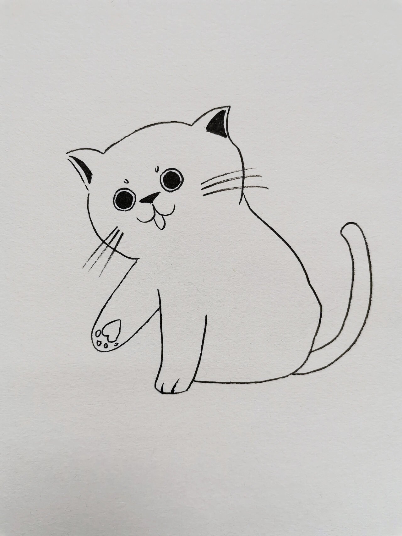 可爱的猫咪简笔画(10)