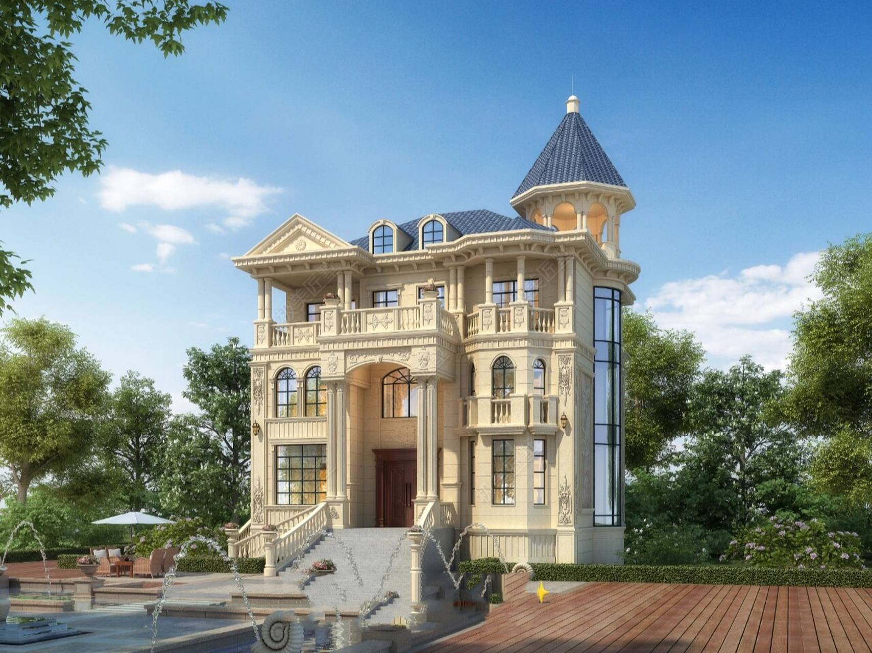 超豪华别墅92造型贵气如城堡 你见过电视里大气的欧式城堡吗?