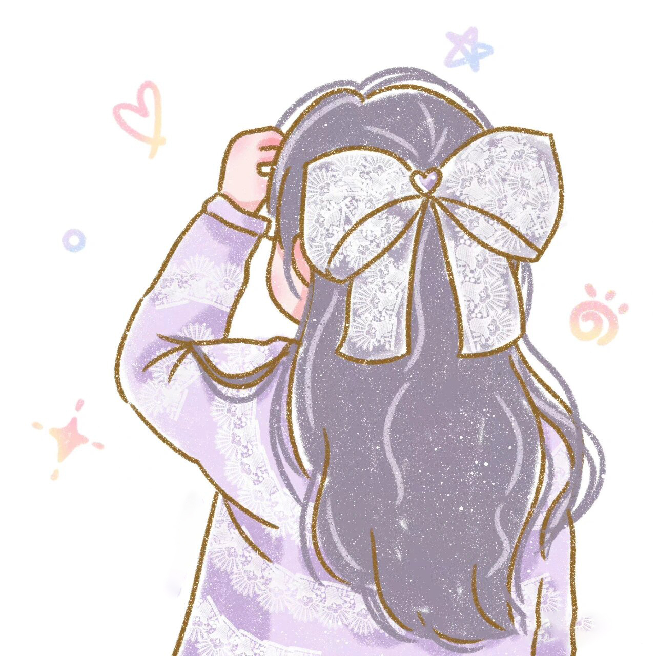 动漫女生背影头像