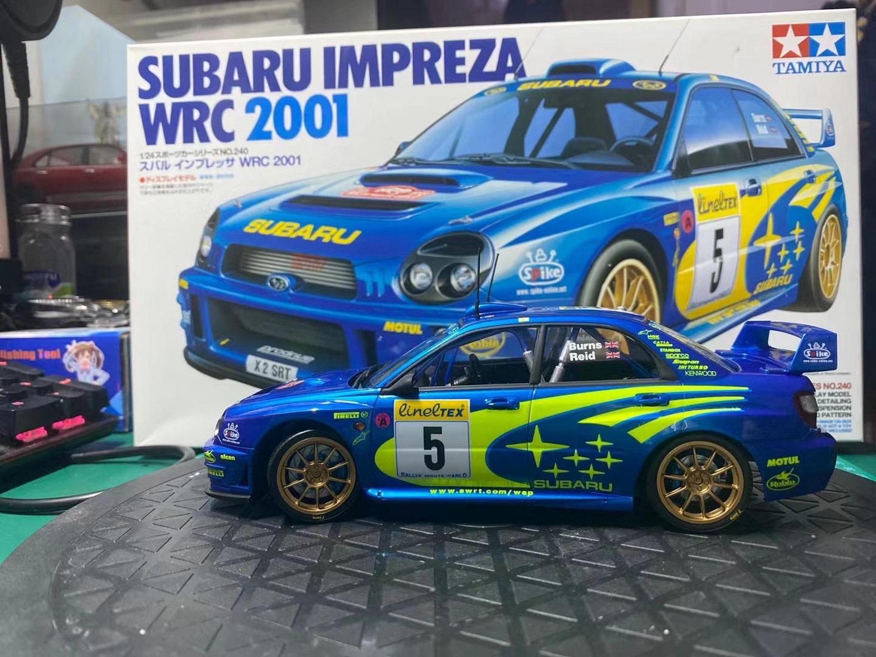 subaru impreza 7代sti 田宫 1/24模型 wrc2001英国站虫眼 完工欣赏