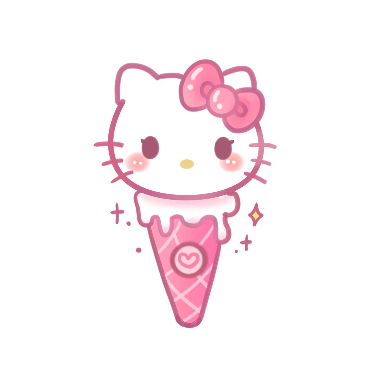 简笔画|美乐蒂|hello kitty 天气越来越热啦,画了两支甜甜的冰淇凌