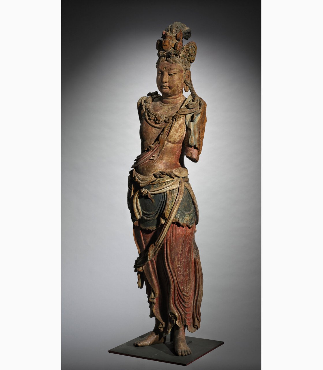 北宋|木雕观音菩萨像 十一面观音菩萨像 北宋  木雕 高218.