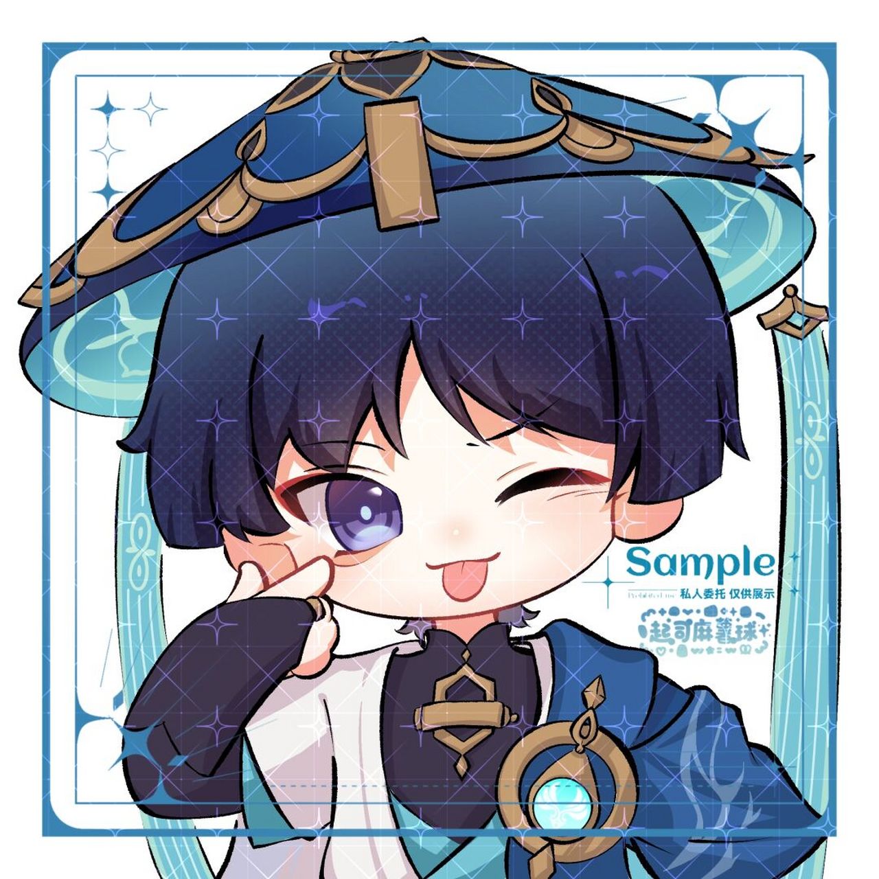 客单展示|q版头像|原神-流浪者 好久没接了!复健一下!