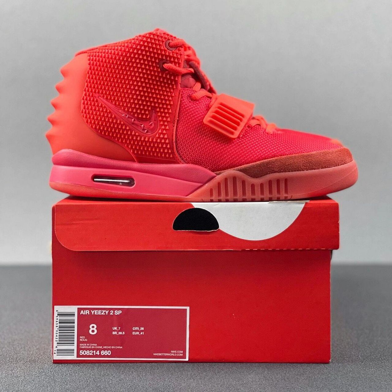 ▼ air yeezy 2 "red october"耐克红椰子air yeezy 2 全红"red