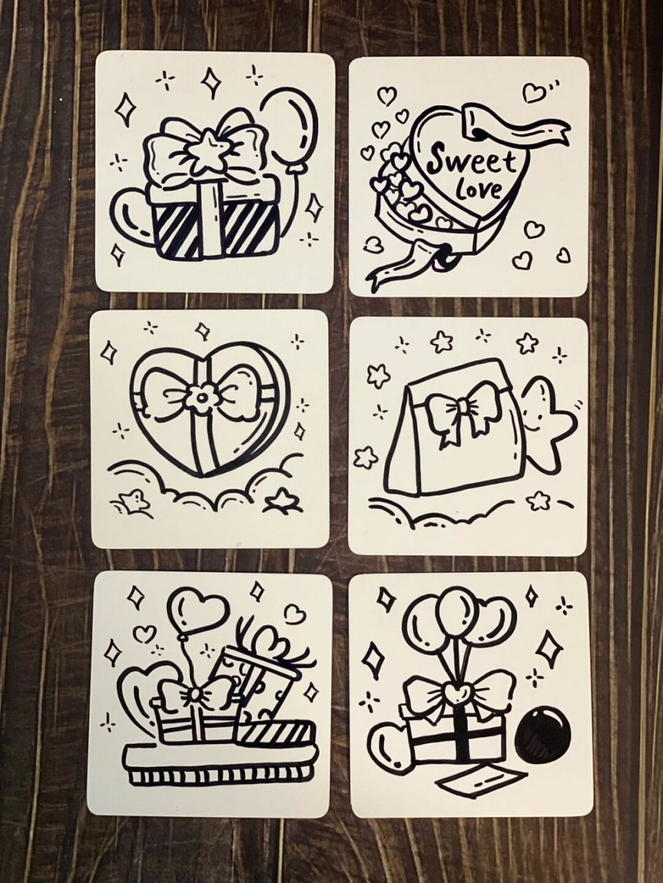 平时节日贺卡,手帐素材,都会用到,这样画简单又好看～可以收藏起来哦