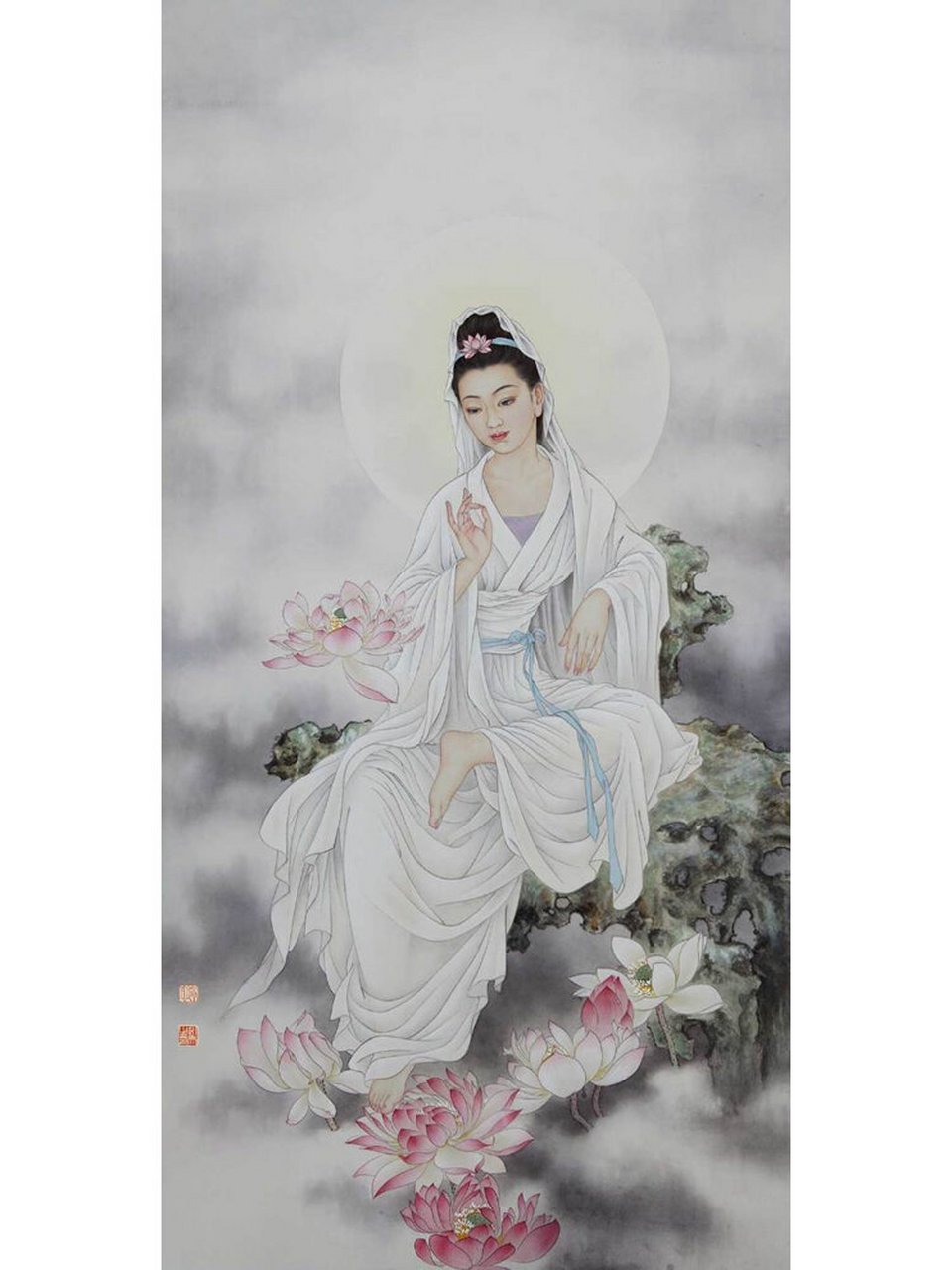 国画菩萨:观自在菩萨的十种自在你知道吗 国画观音菩萨是国画的常见