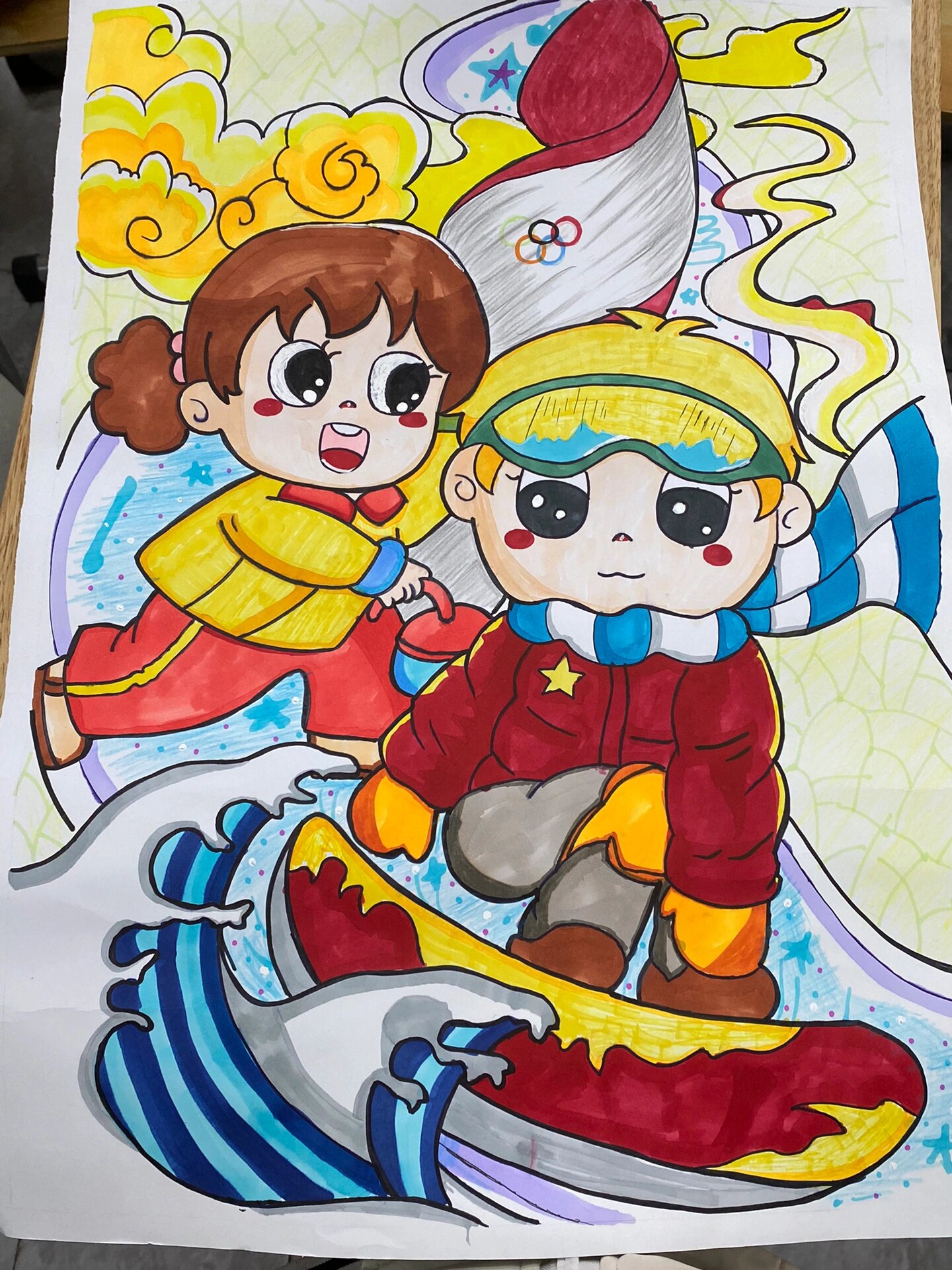 奥运会主题儿童画《冬奥会》
