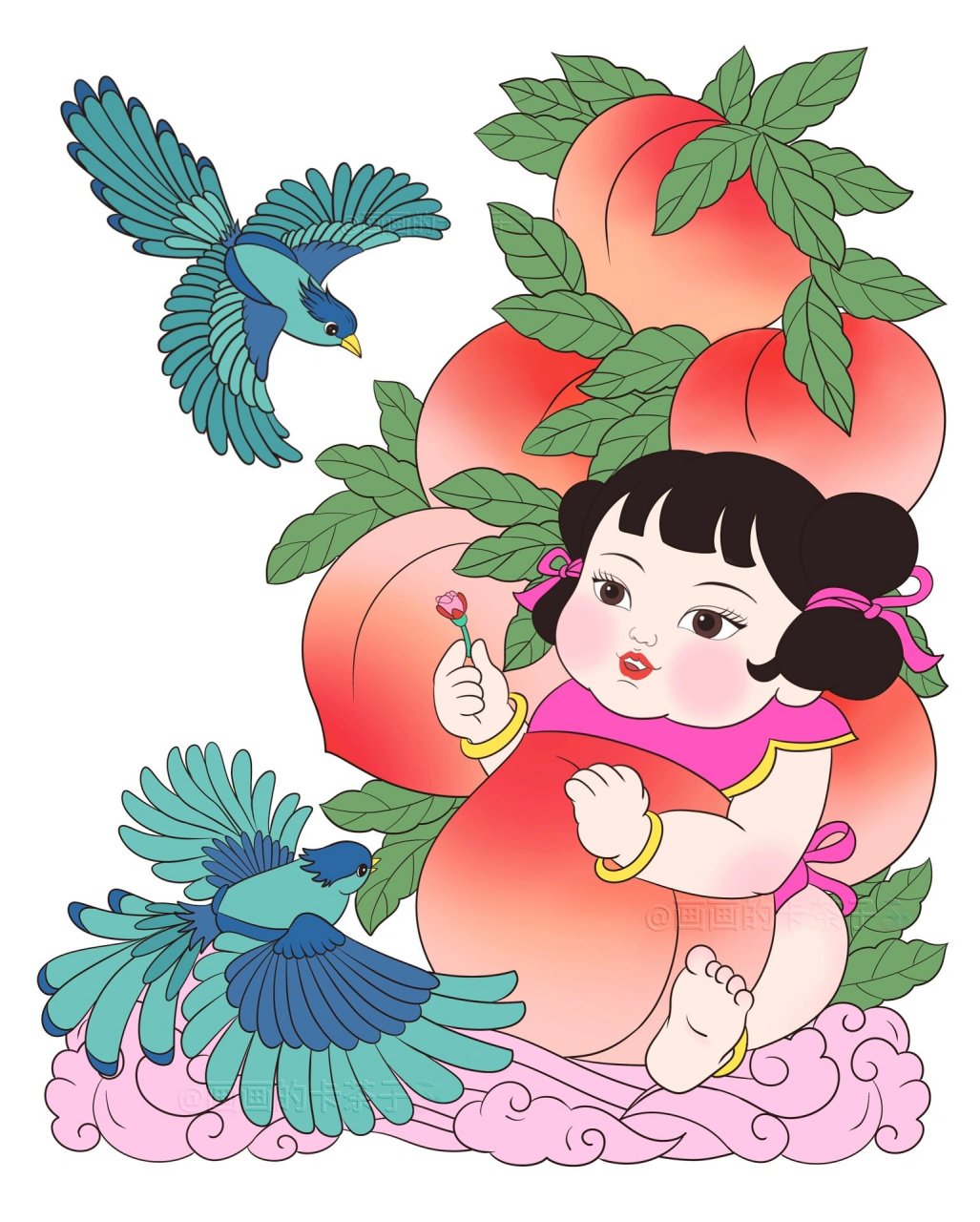 年画娃娃|福寿之宝 "桃"你喜欢 从"年画"作为切口