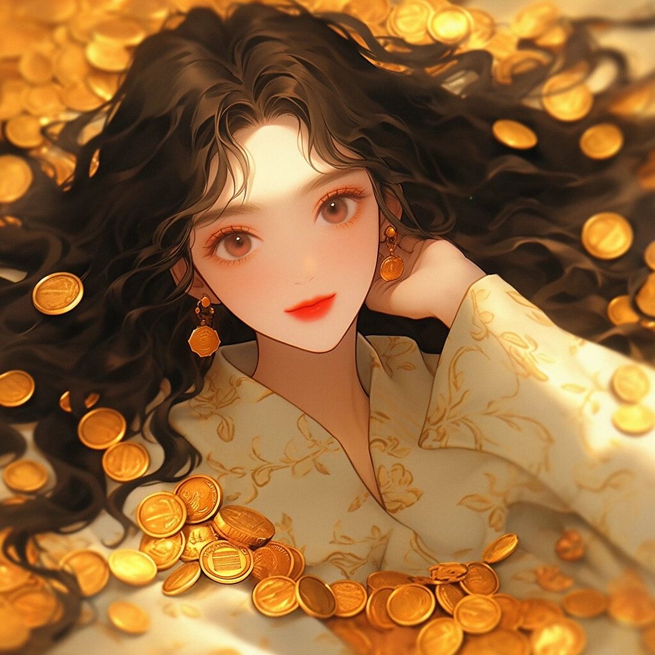 暴富头像/你就是全村最富的富婆!