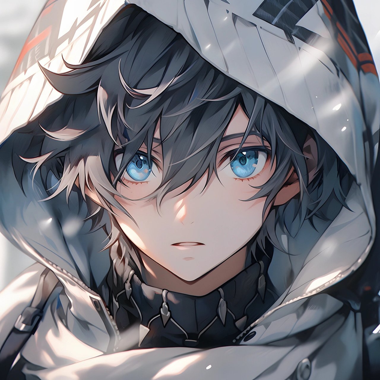 黑发蓝瞳动漫男主头像～难走就独行 留住心中小小的自己