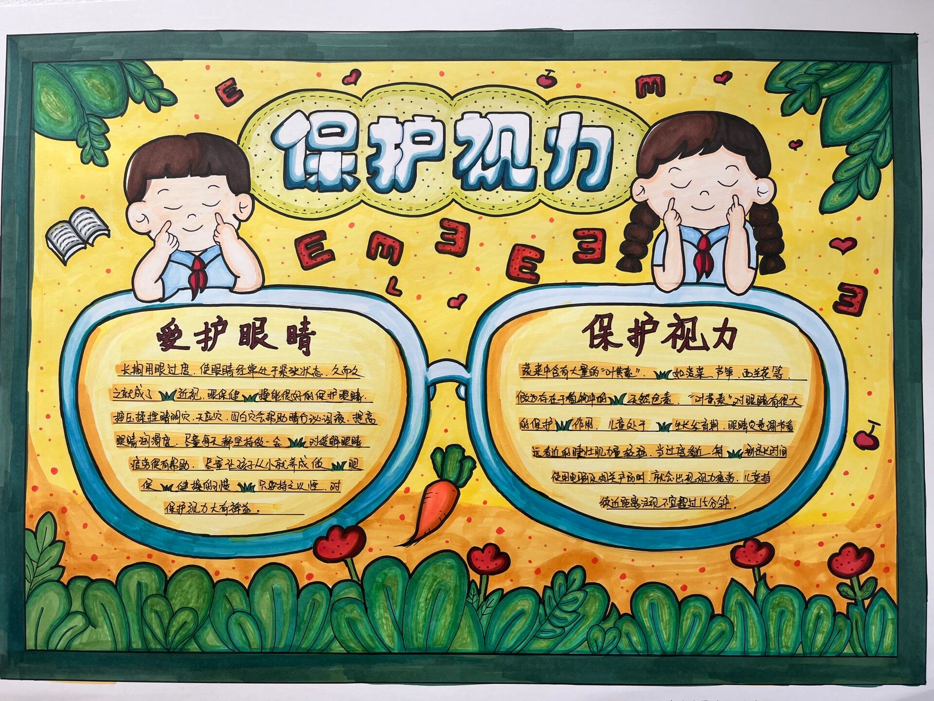 爱护眼睛保护视力 手抄报 中小学生手抄报