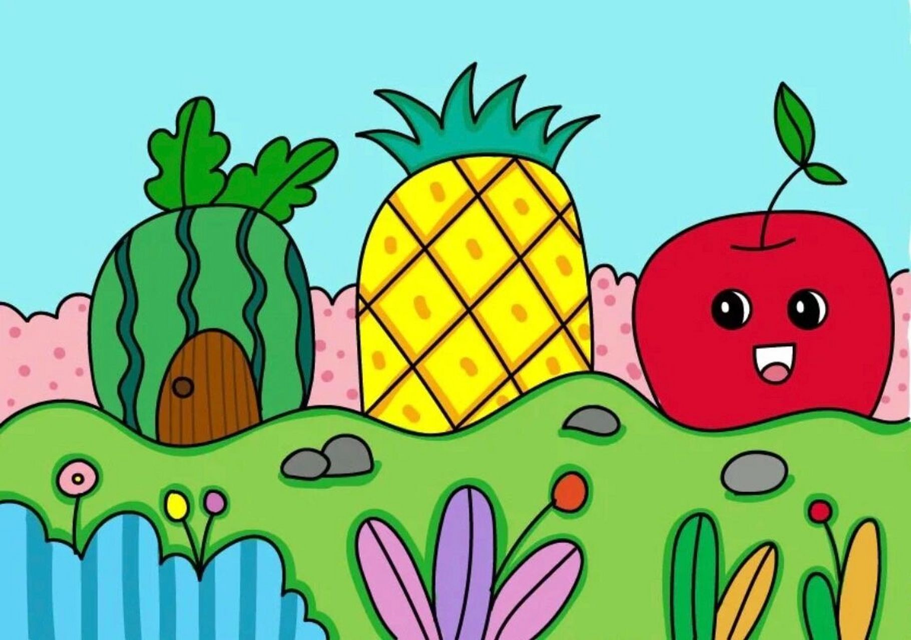 小学生彩色简笔画(三) 彩色简笔画合集96 每节课都要准备彩色绘画