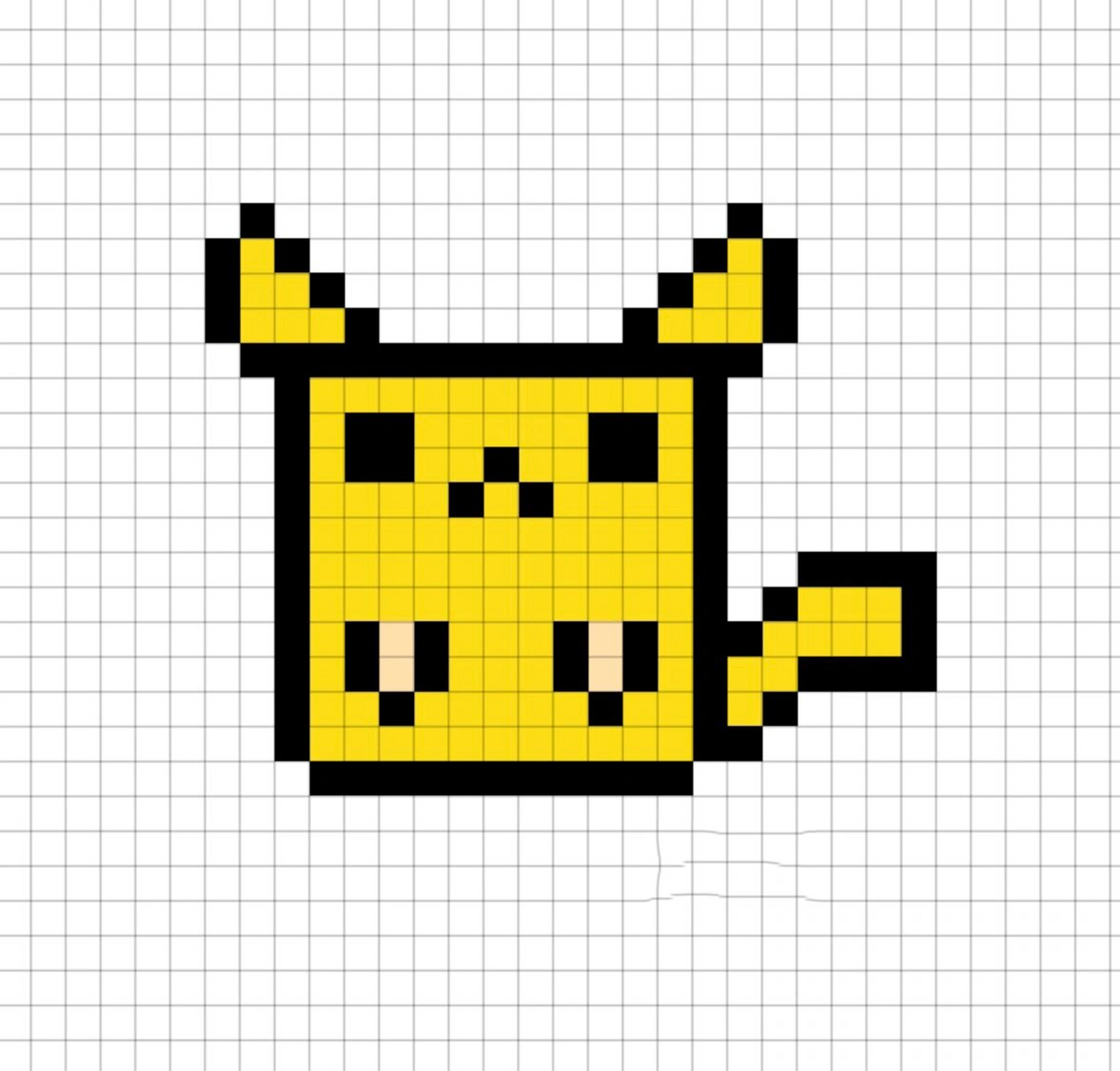 方形皮卡丘像素画