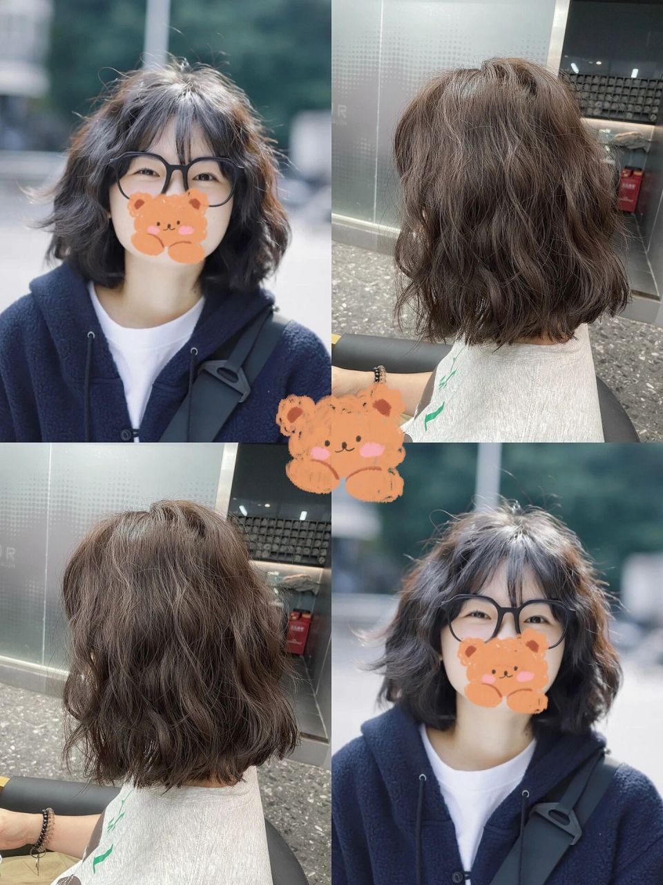 法式烫蛋卷头蓬松显脸小 中短发发型02中短发烫发02减龄发型02