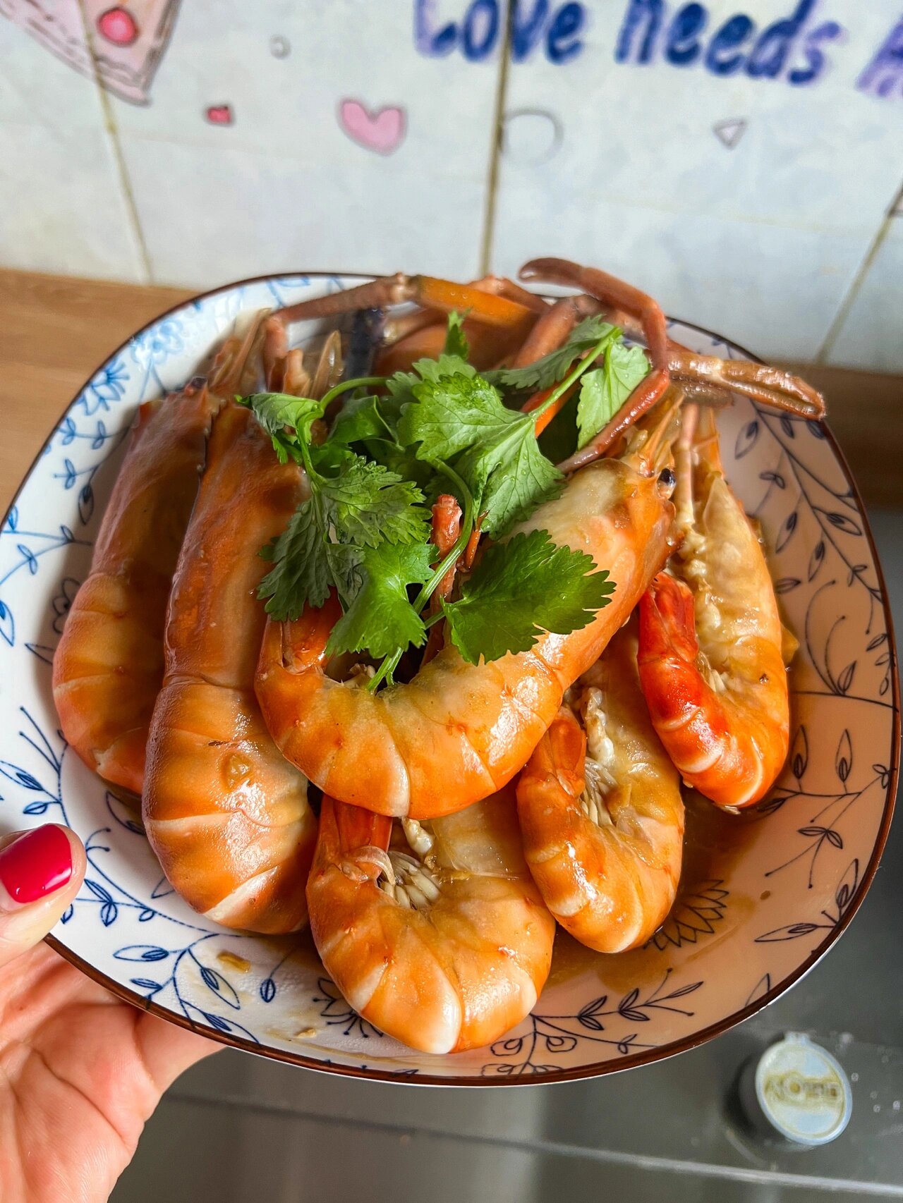 红烧罗氏虾08(附教程) 白灼虾吃腻了,来试试红烧