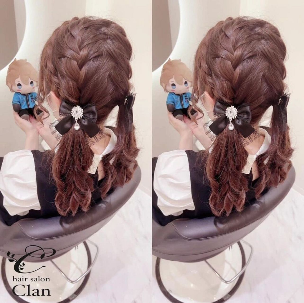 仙气十足的爱心&蝴蝶结编发7815 丝带和发色的搭配完美呼应95