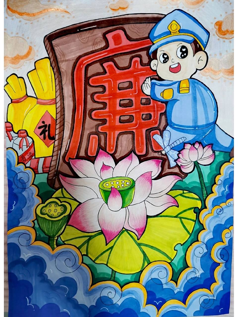 临摹作品,原创作者艾特在评论区了,用的是马克笔和彩铅绘画的哦